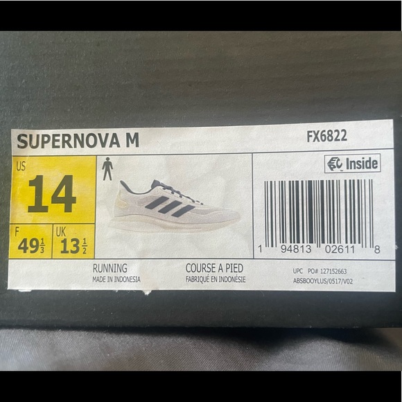 Adidas Supernova Off White/Navy Size 14 Brand New - Picture 5 of 5